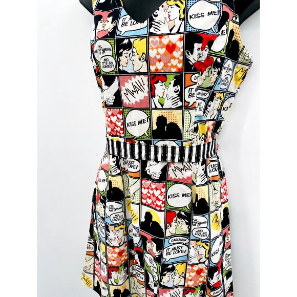 Retrolicious comic stripe fit & flare Dopamine Dress - Picture 2 of 4